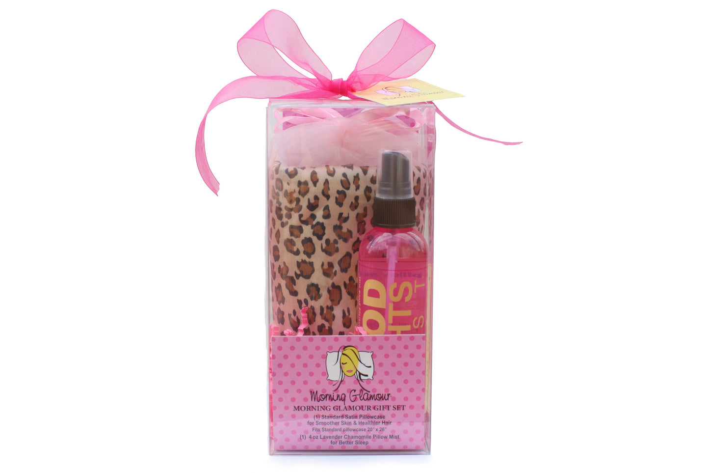 Gifts for Women's Gift Set Satin Pillowcase & Pillowmist: Leopard