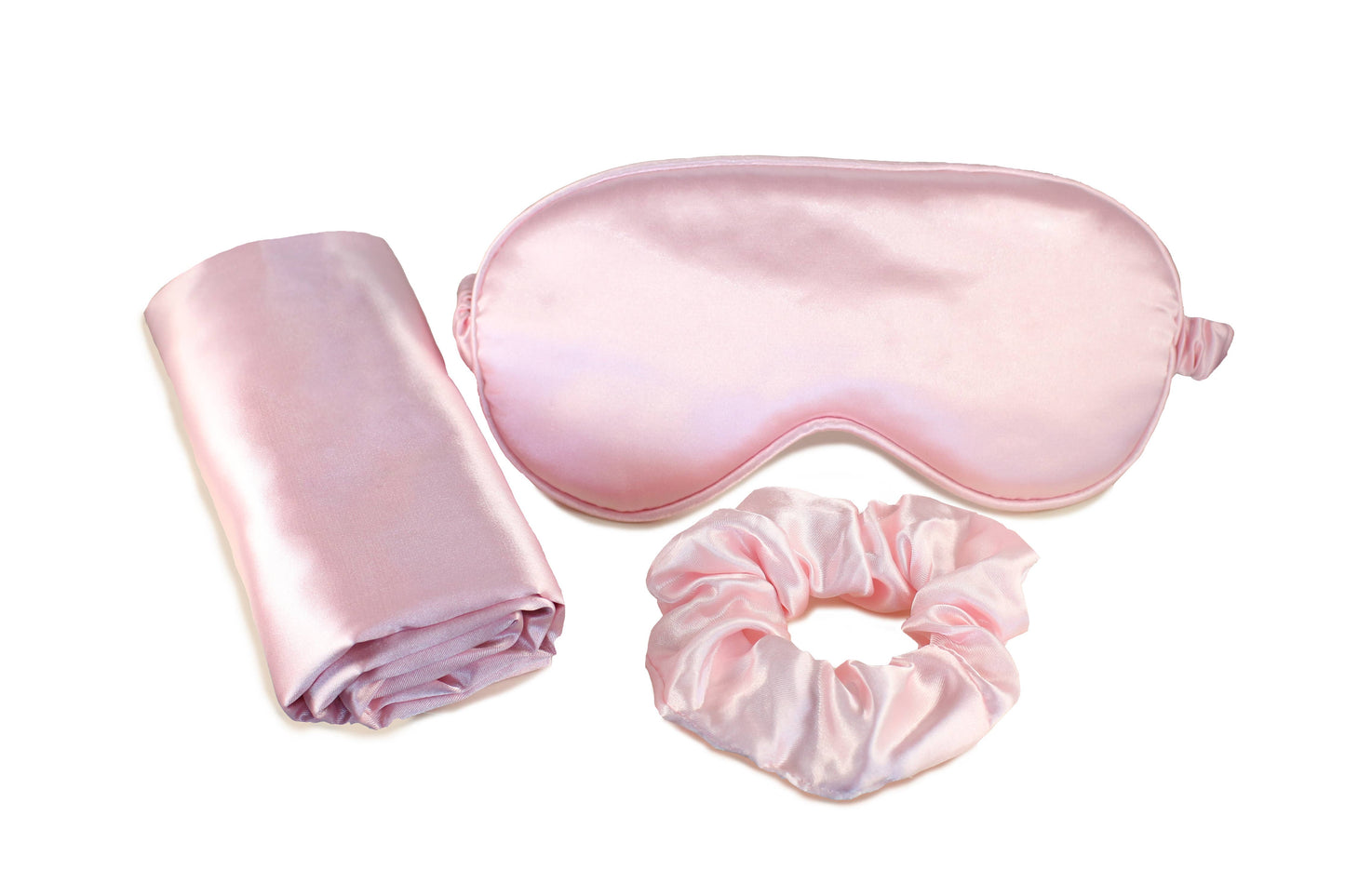 Ultimate Sleep Set Satin Pillowcase, Eye mask and Scrunchie: Pale Leopard
