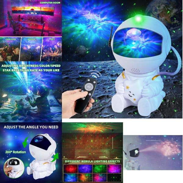 Rohs Electric - WHITE - Astronaut 5" Nebula Projector