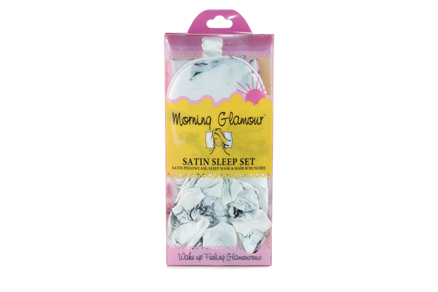 Ultimate Sleep Set Satin Pillowcase, Eye mask and Scrunchie: Pale Leopard