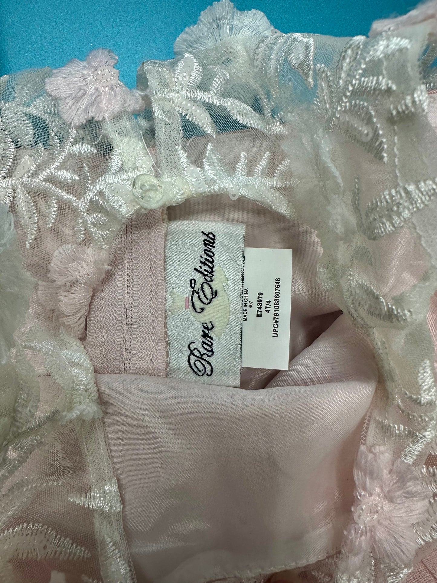 Rare Edition Pink Flower Print w/pearl waist 4T NWOT