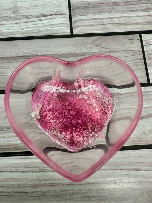 "Pink Passion" Heart-Shaped Resin Trinket Dish