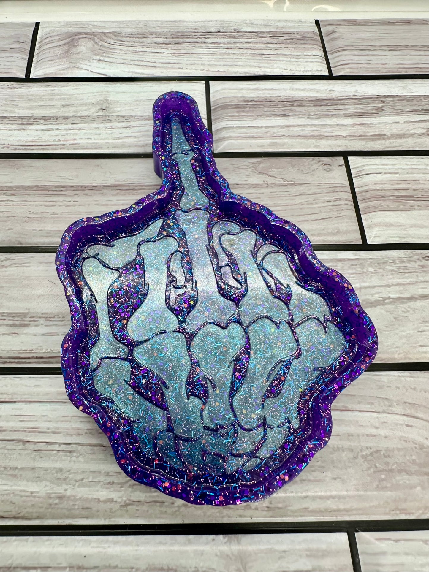 "The Flip-Off" Skeleton Hand Trinket Dish