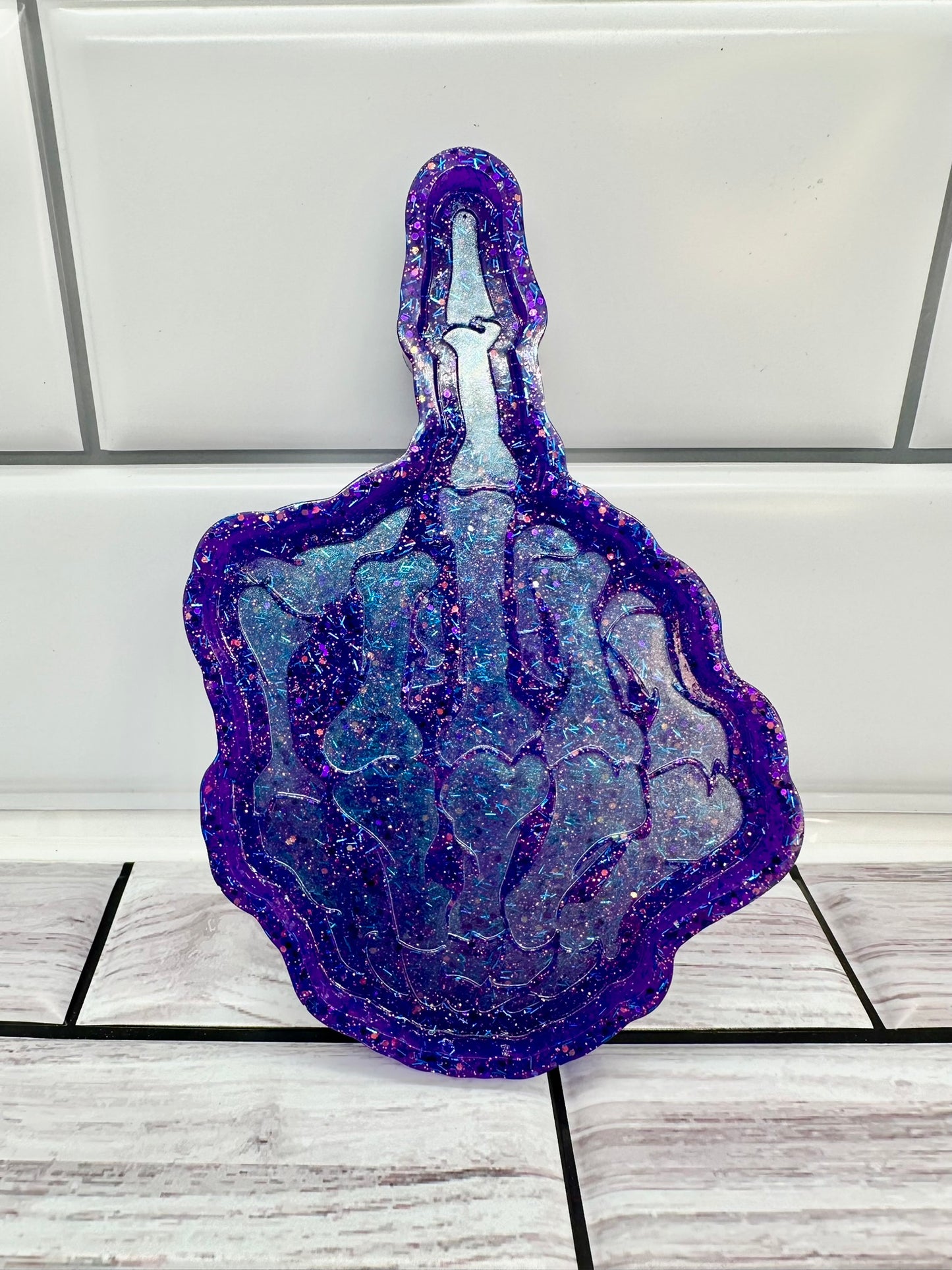 "The Flip-Off" Skeleton Hand Trinket Dish