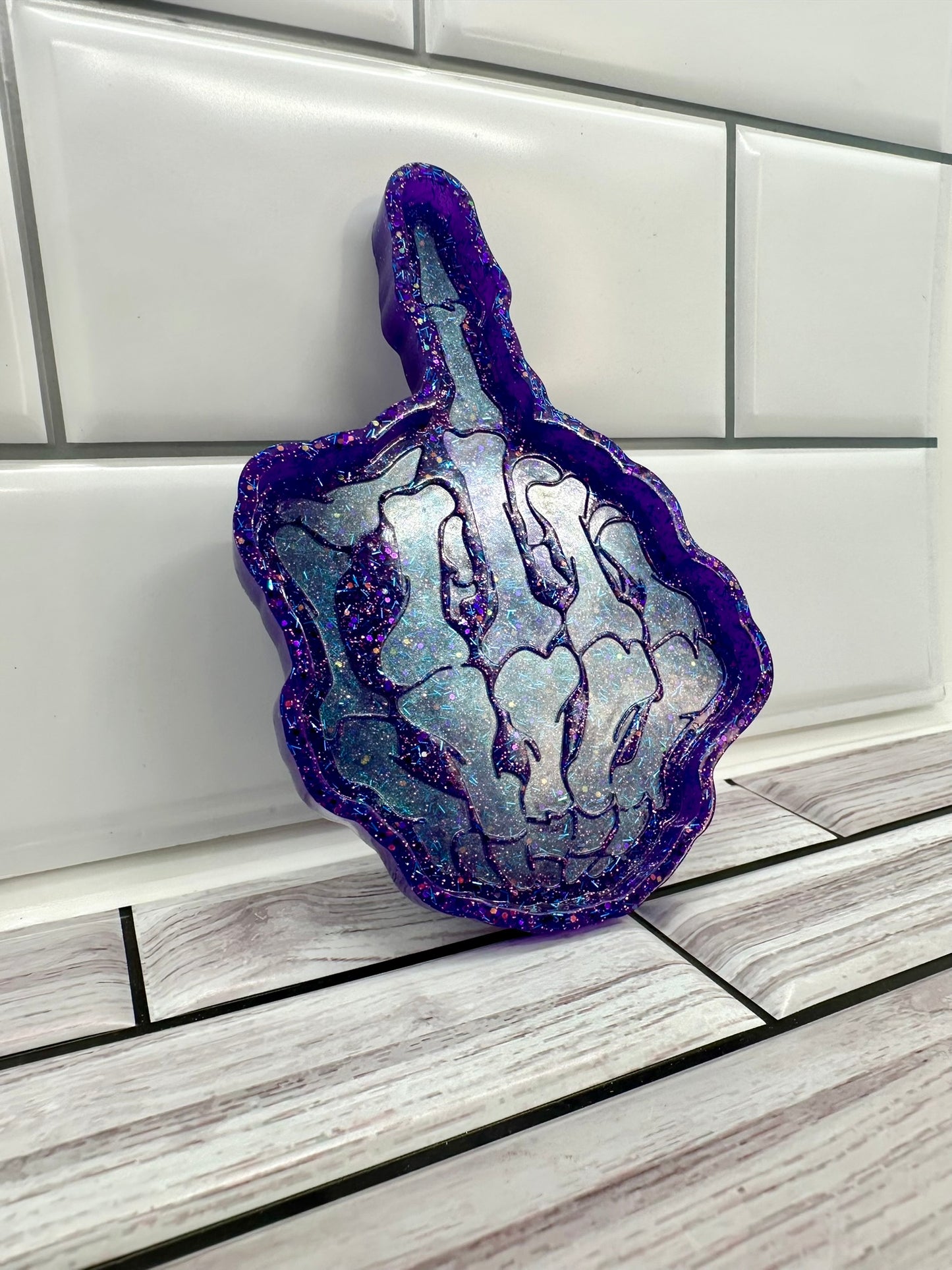 "The Flip-Off" Skeleton Hand Trinket Dish