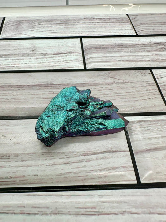 "Mystic Teal" Iridescent Resin Crystal Cluster