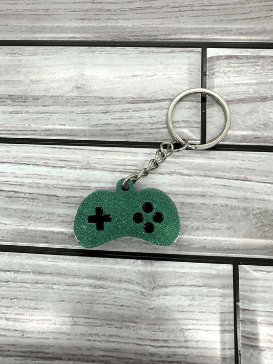 Green Shift to Purple/Blue Game Controller Keychain