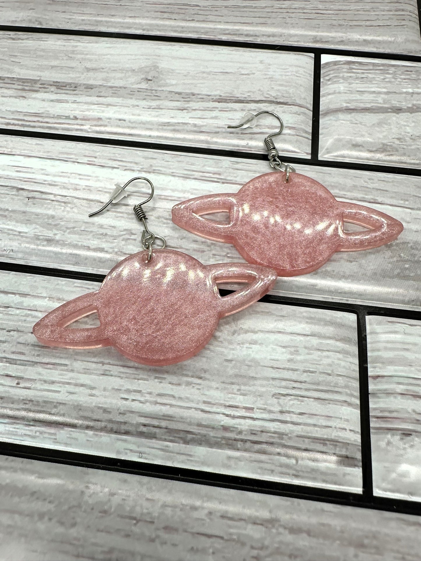 Saturn Light Pink Shimmer Earrings