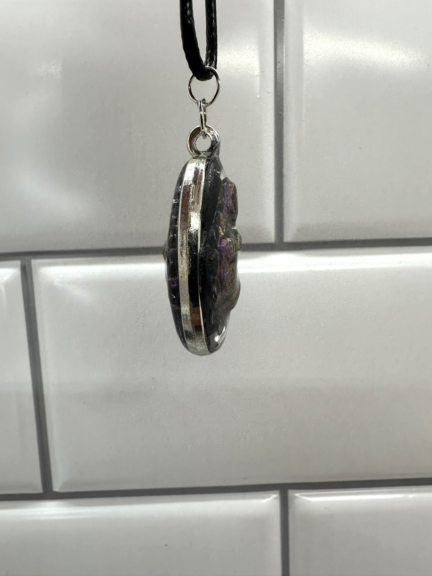 Purple Baby Dinosaur Egg Pendent Necklace