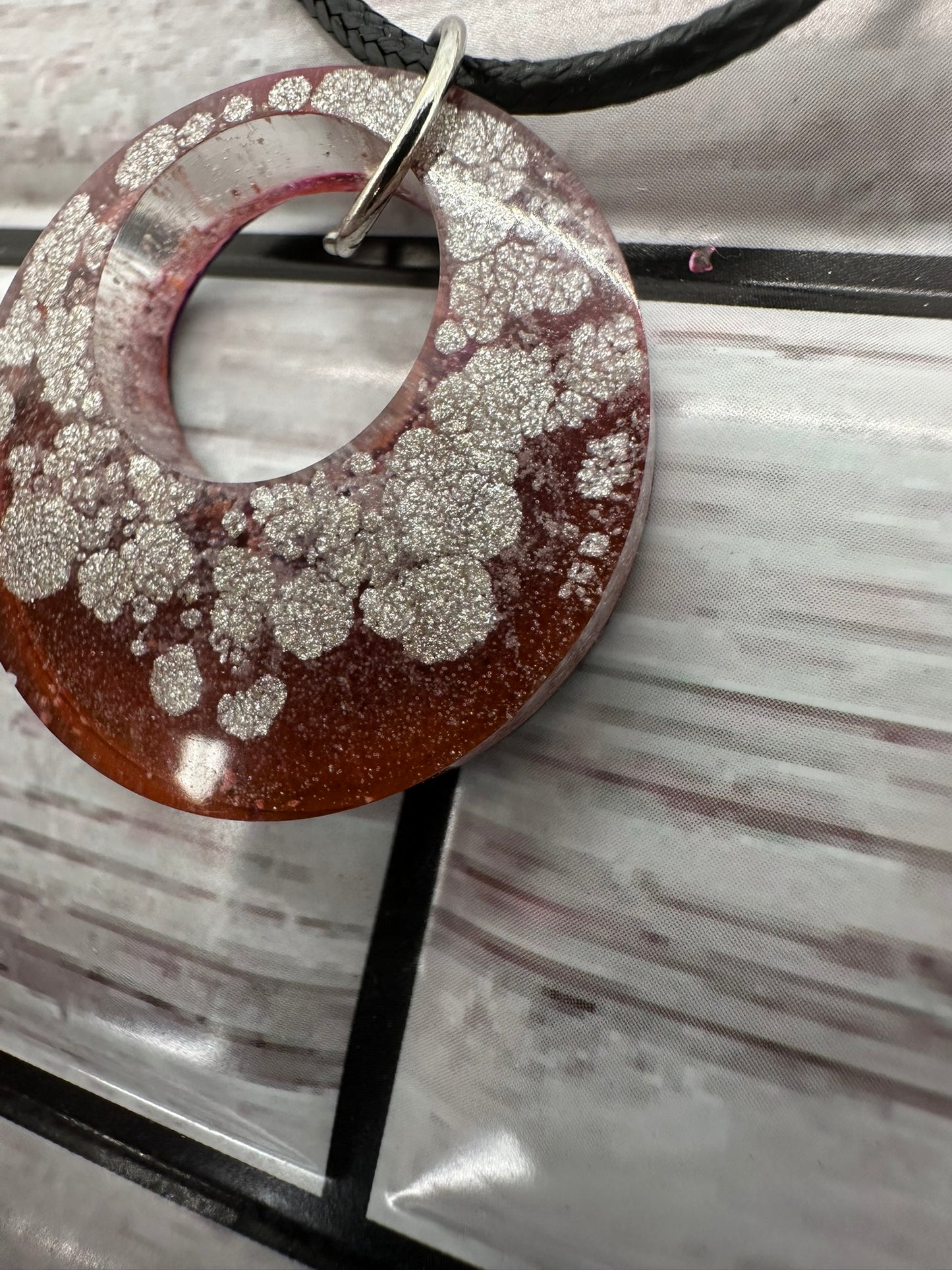 Cosmic Circle Resin Necklace