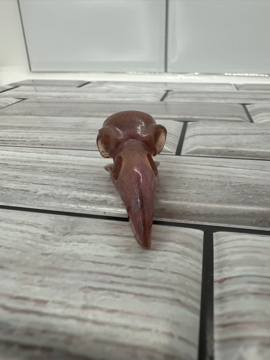 Handmade Resin Raven Skull Keychain