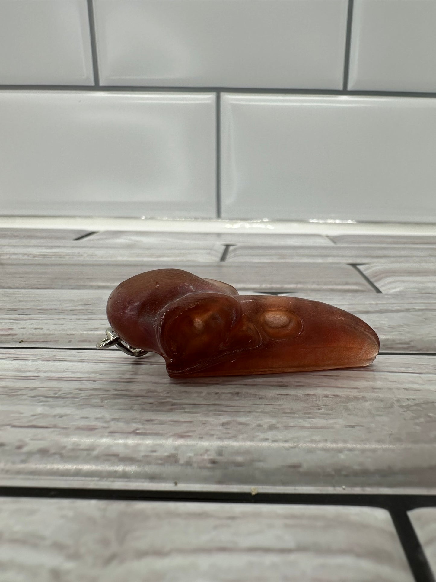 Handmade Resin Raven Skull Keychain