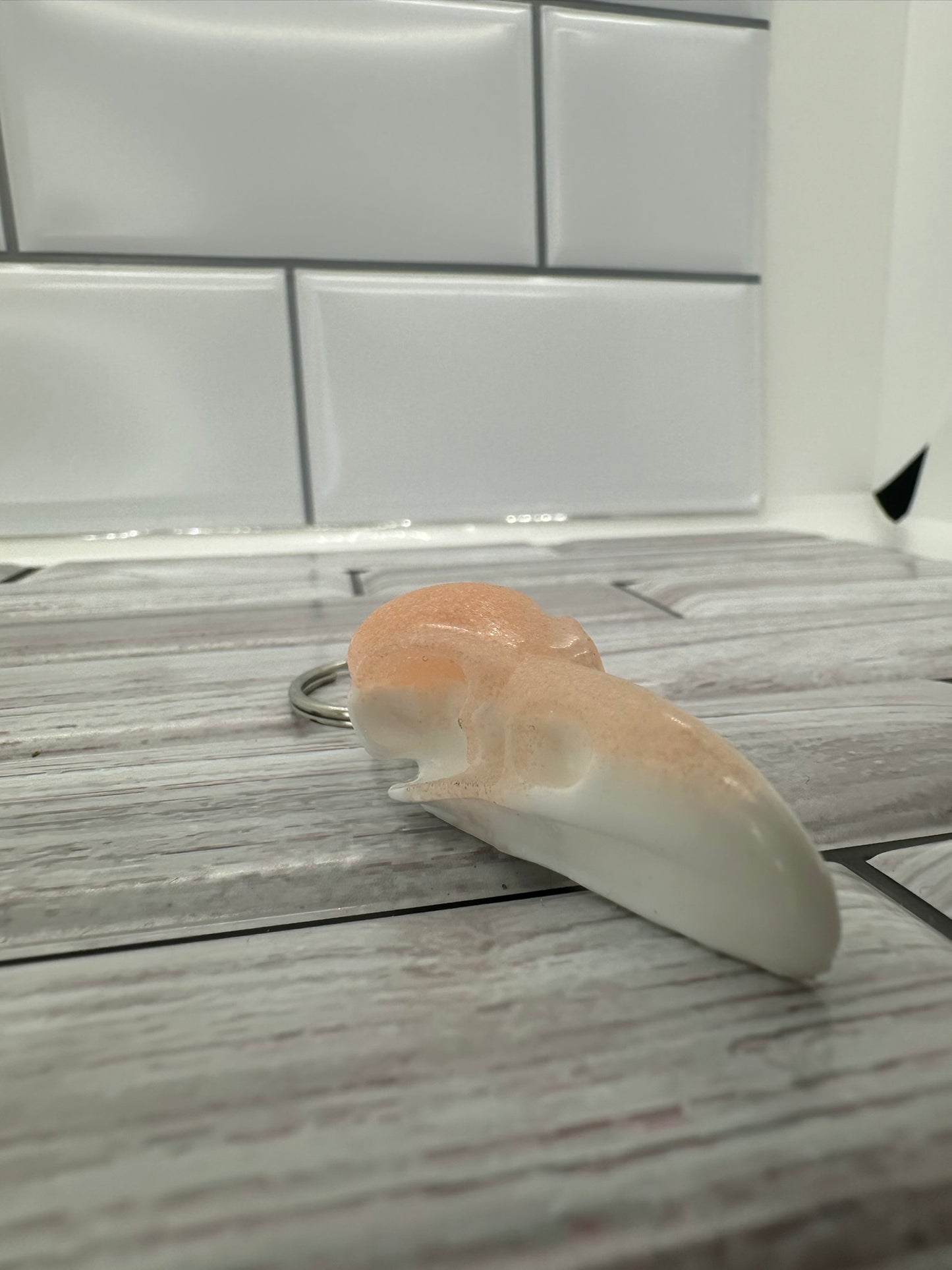 Pastel Goth Raven Skull Keychain