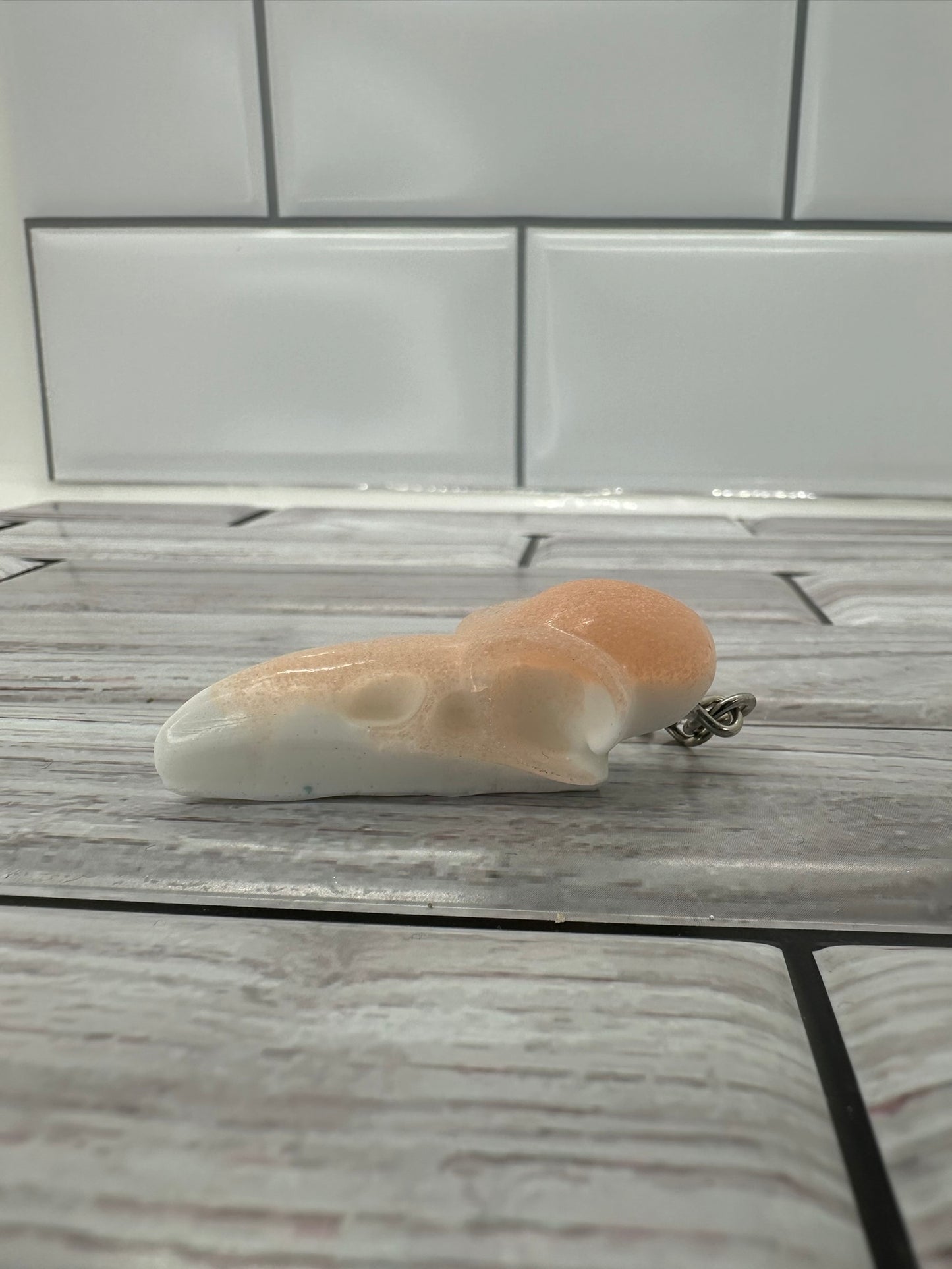 Pastel Goth Raven Skull Keychain