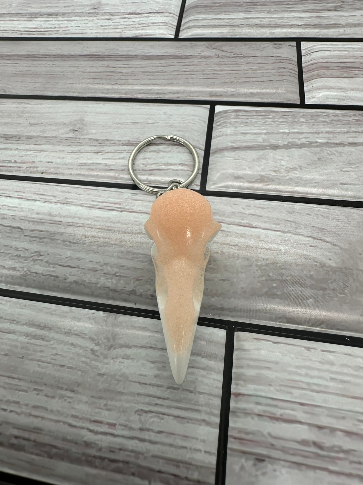 Pastel Goth Raven Skull Keychain