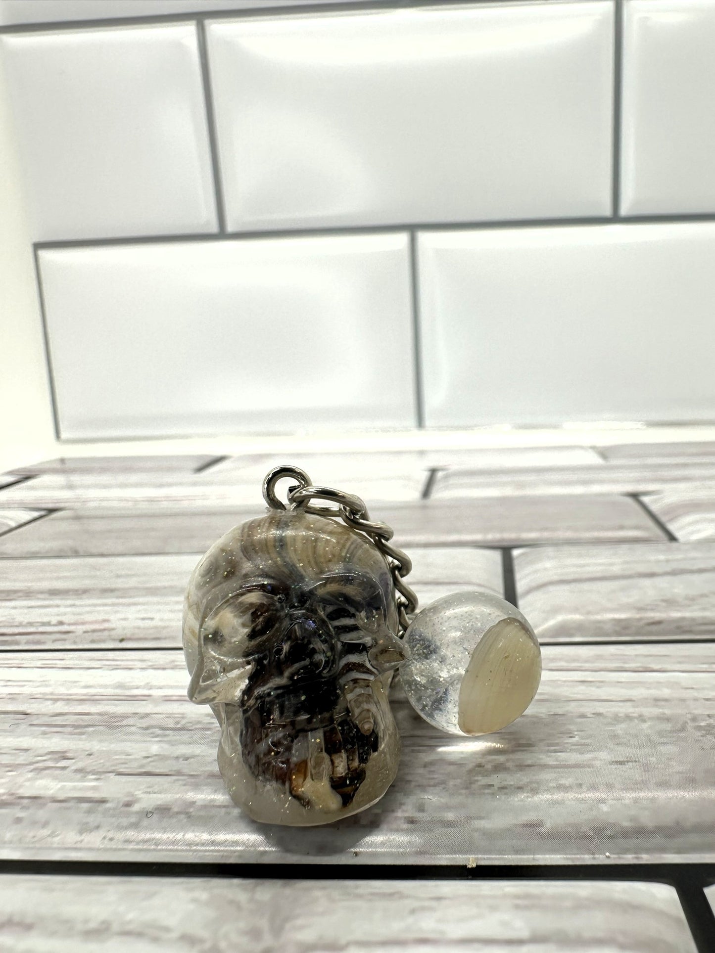 Gothic Beach Skull Keychain