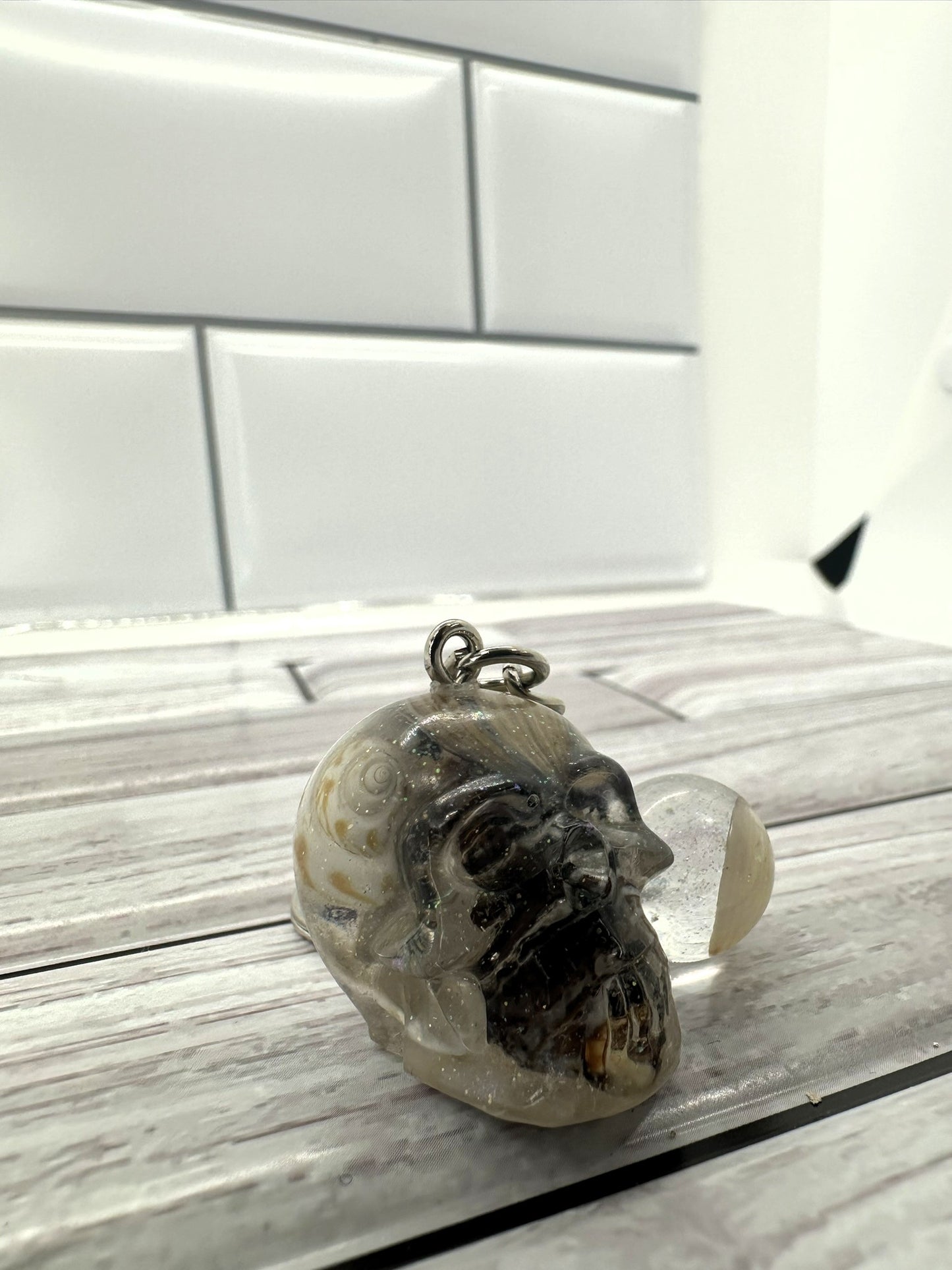 Gothic Beach Skull Keychain