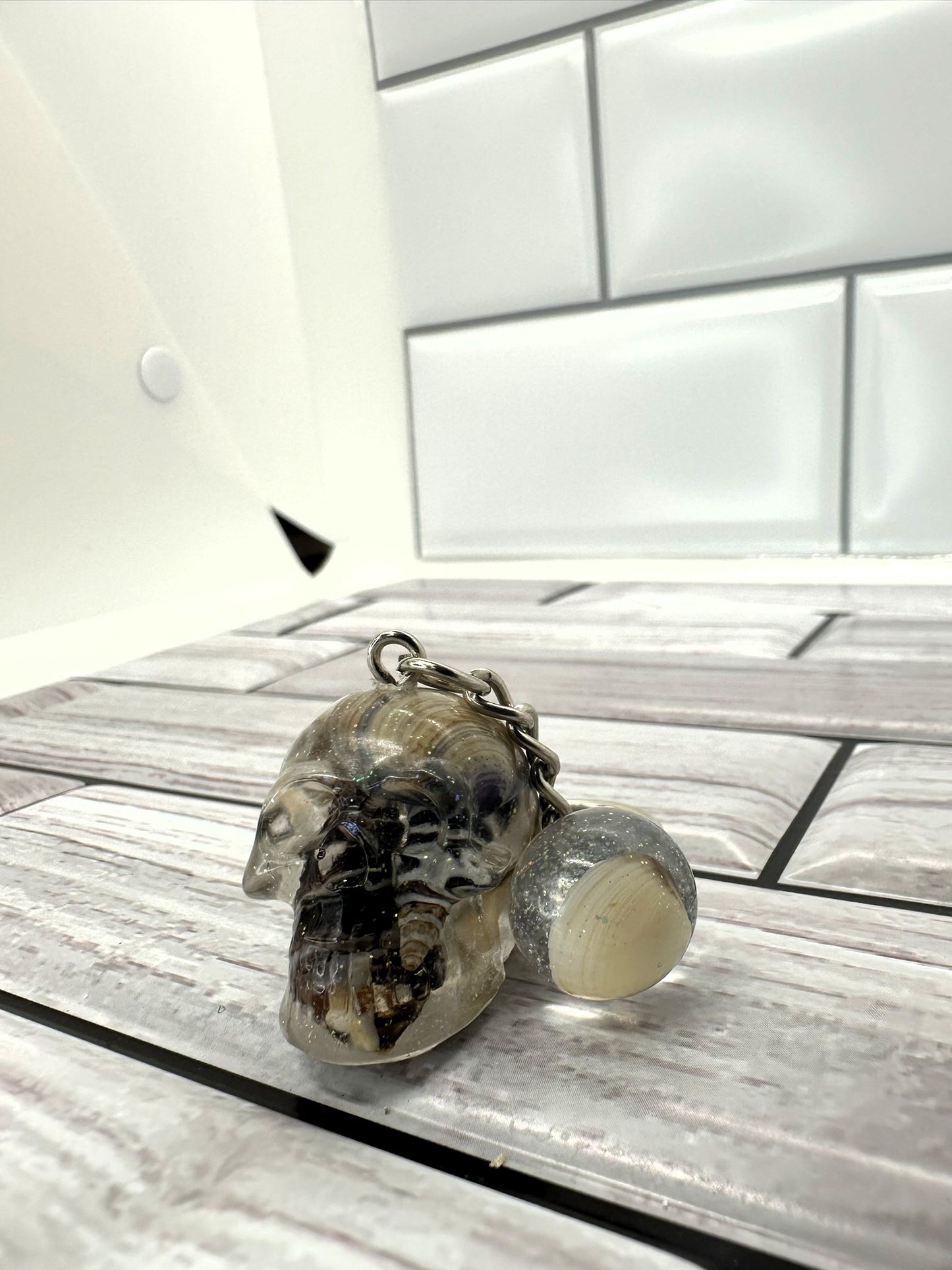 Gothic Beach Skull Keychain