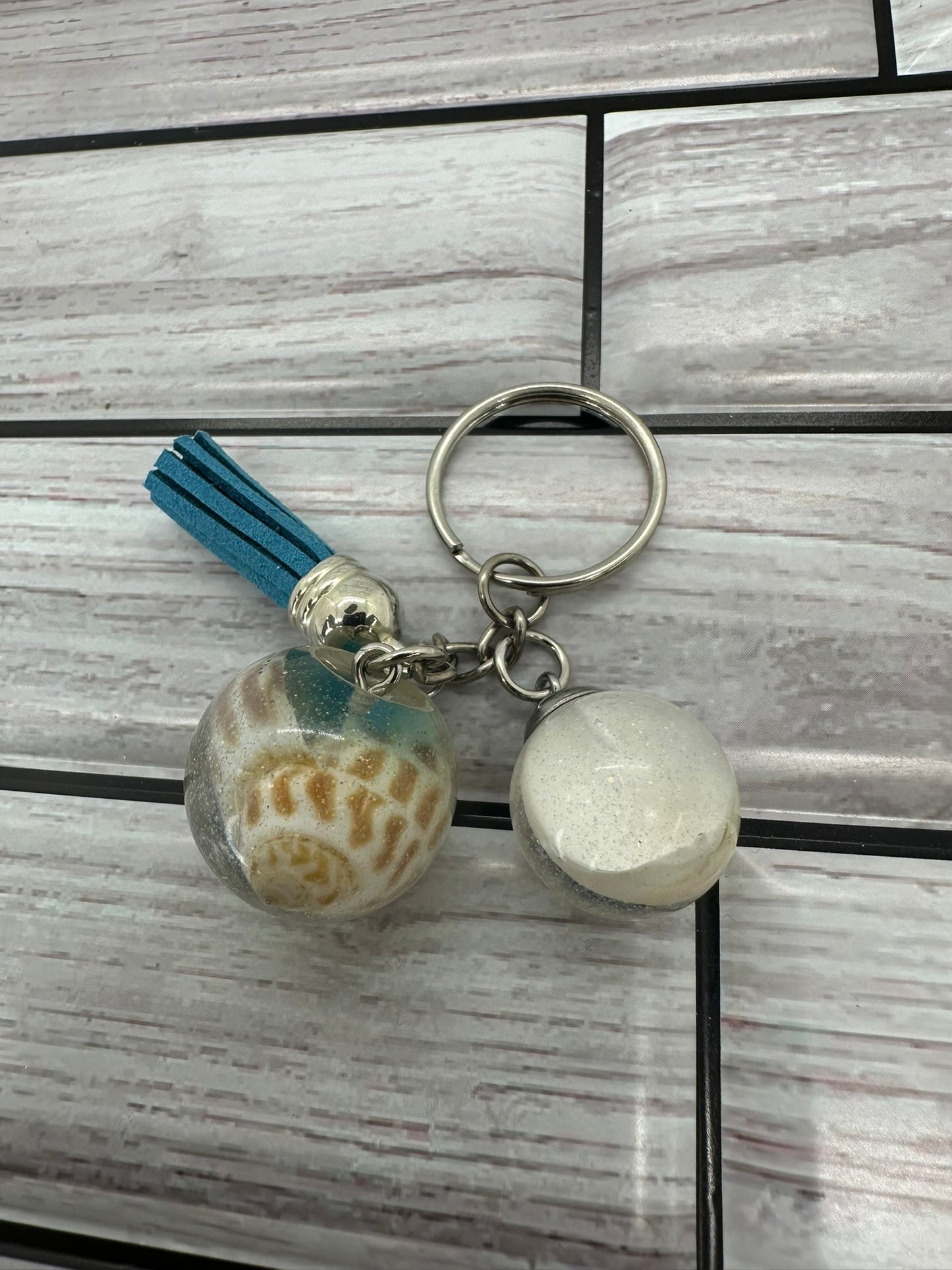 Seashell Sphere Keychain