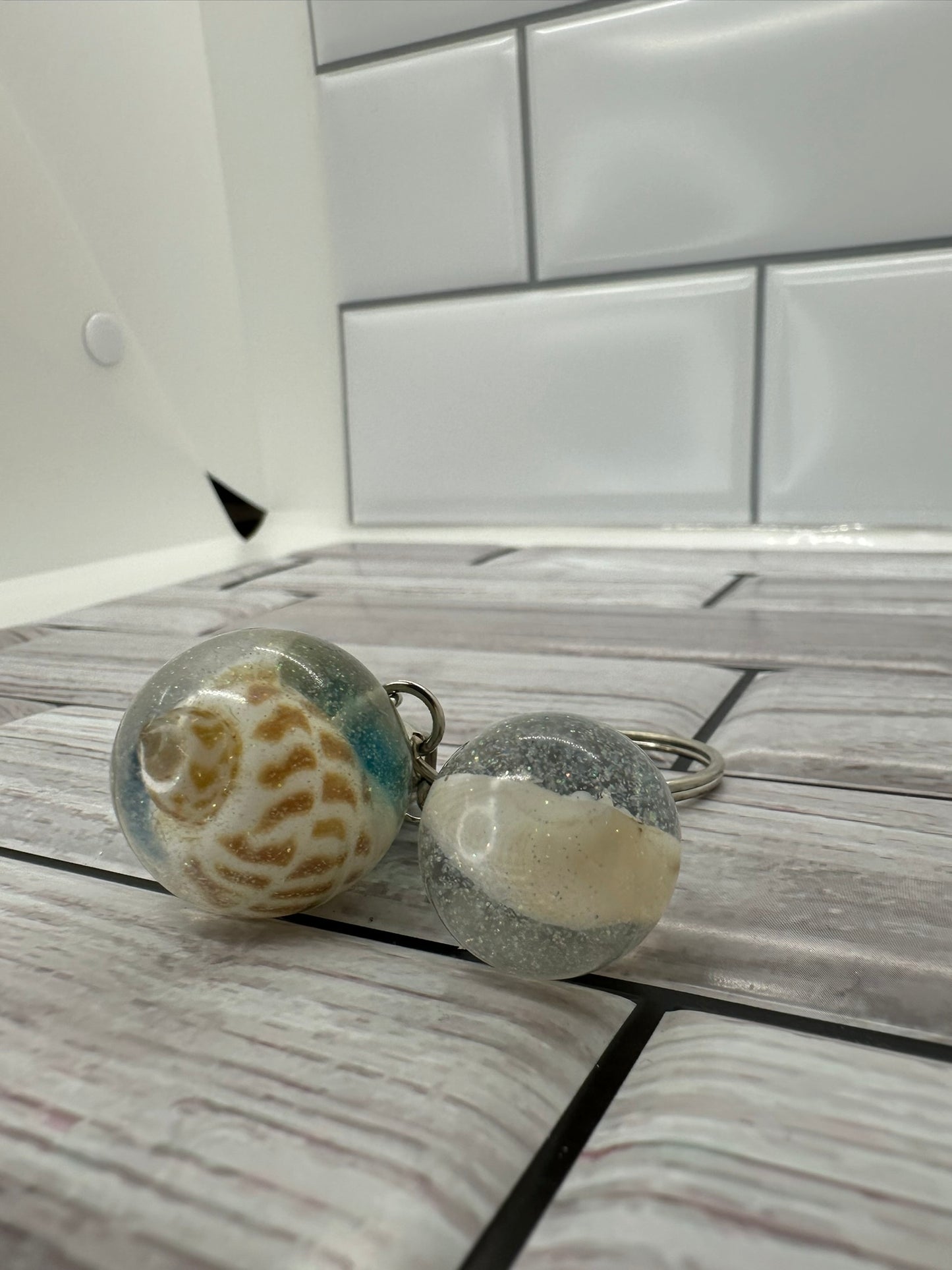 Seashell Sphere Keychain