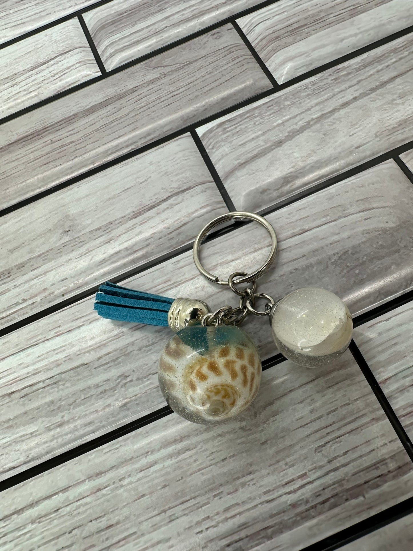 Seashell Sphere Keychain