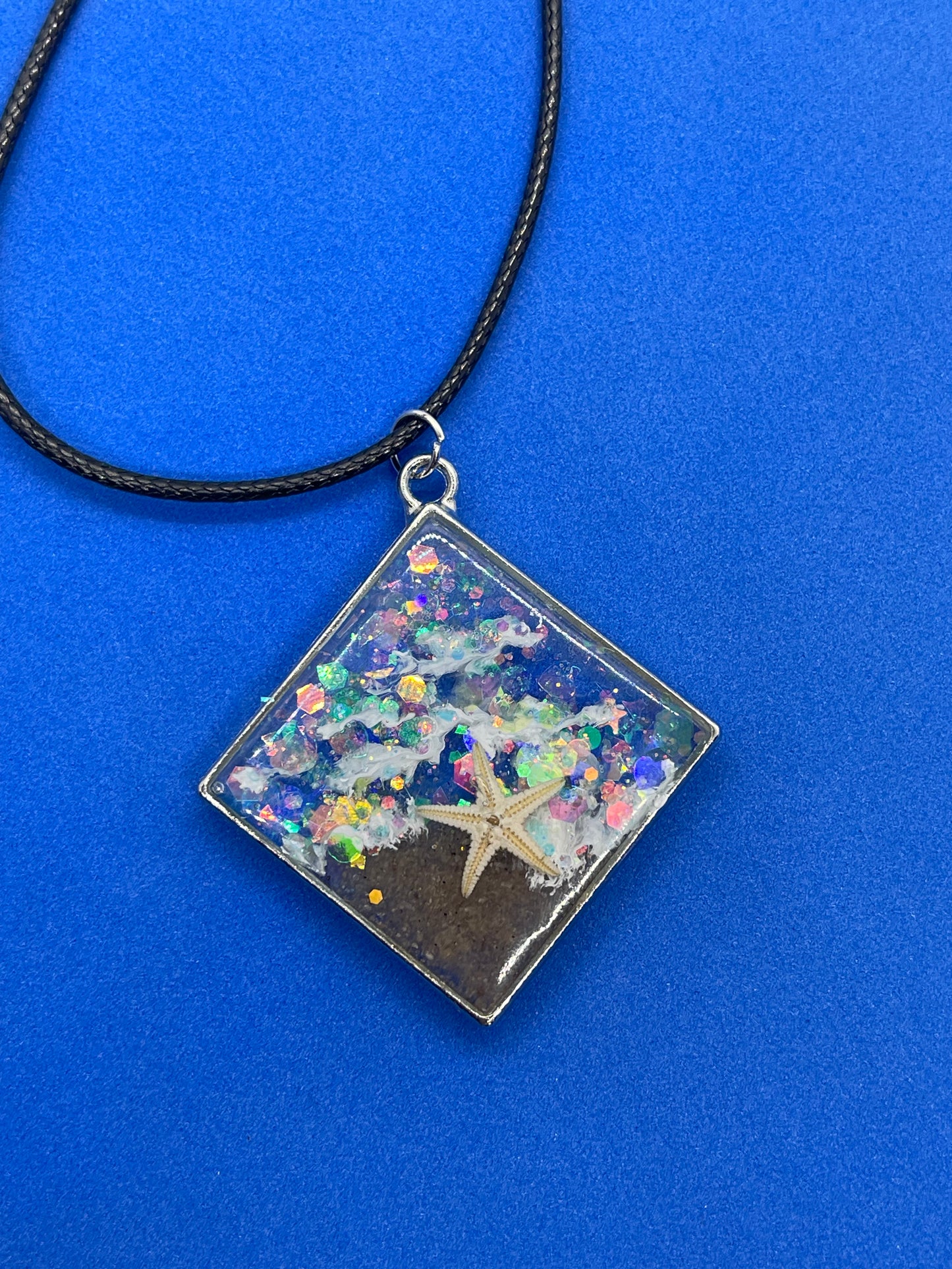 Beach Theme Necklace with Glitter and Star