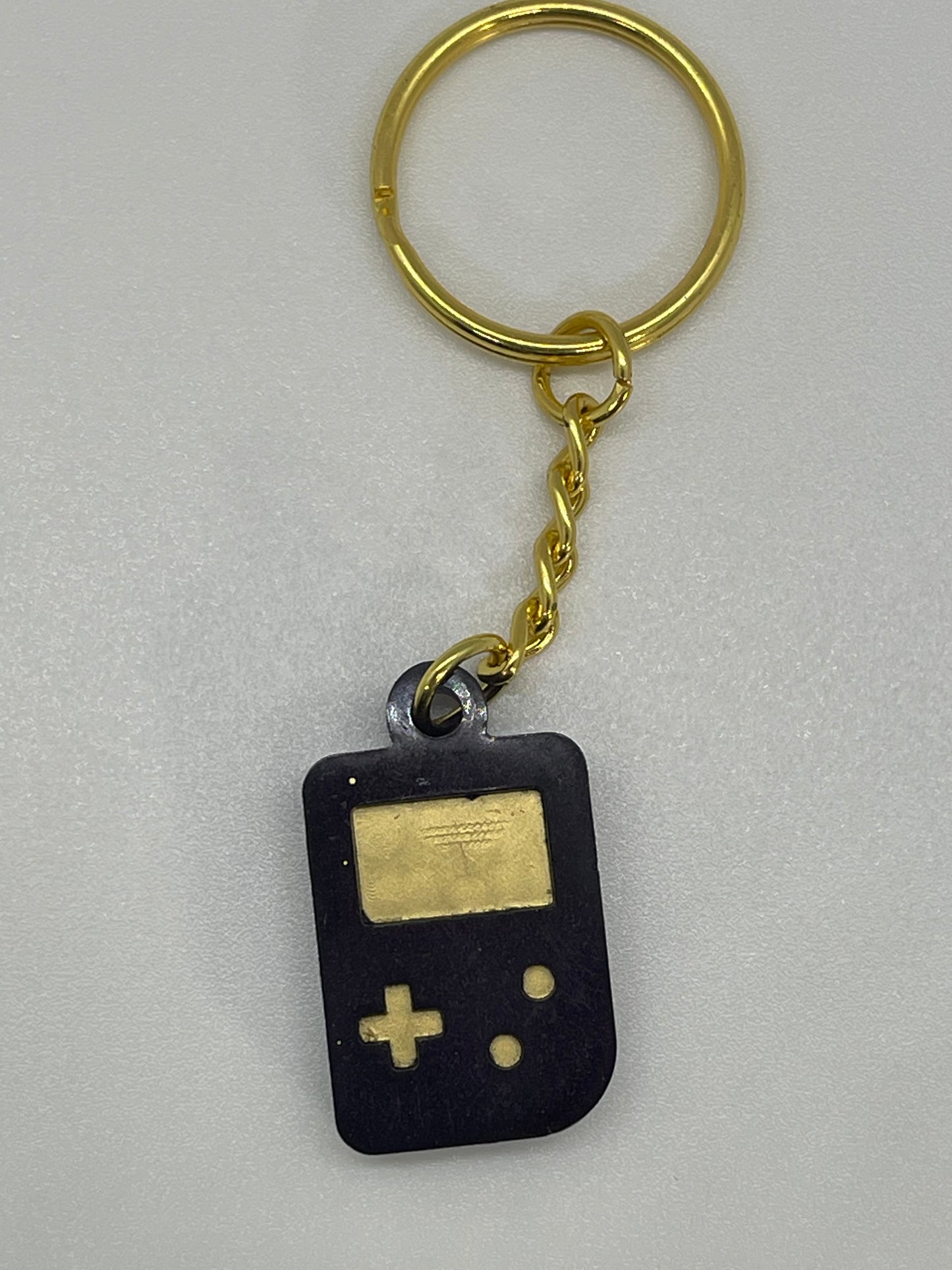 Gamer Purple Maroon and Gold Game Controller Keychain