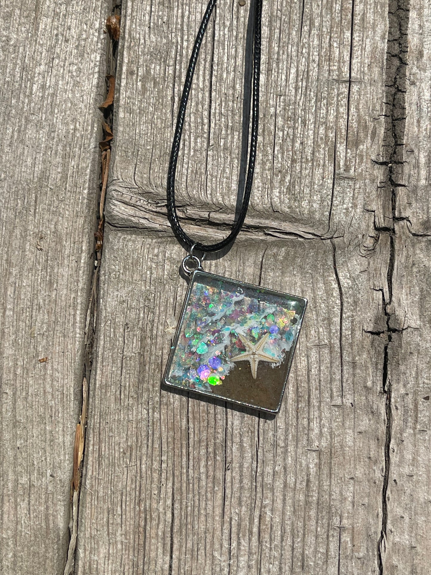 Beach Theme Necklace with Glitter and Star