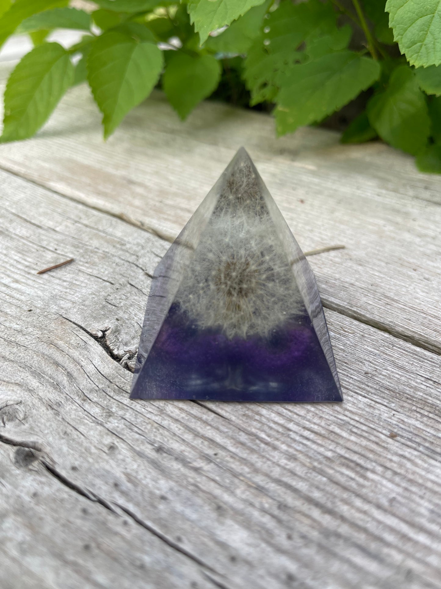 Dandelion Floating in Purple Pyramid Home Office Decor Decoration