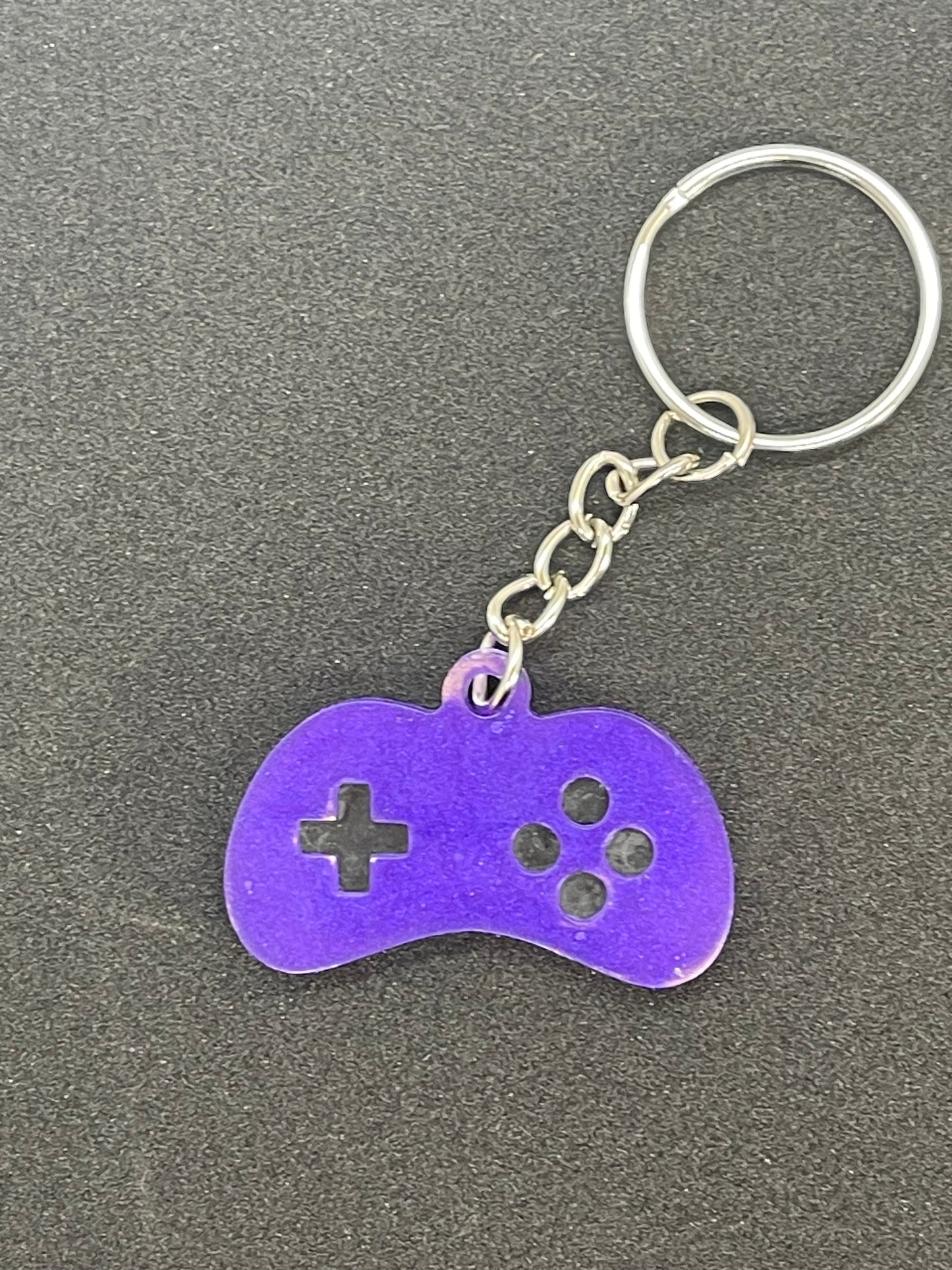 Purple Game Controller Keychain