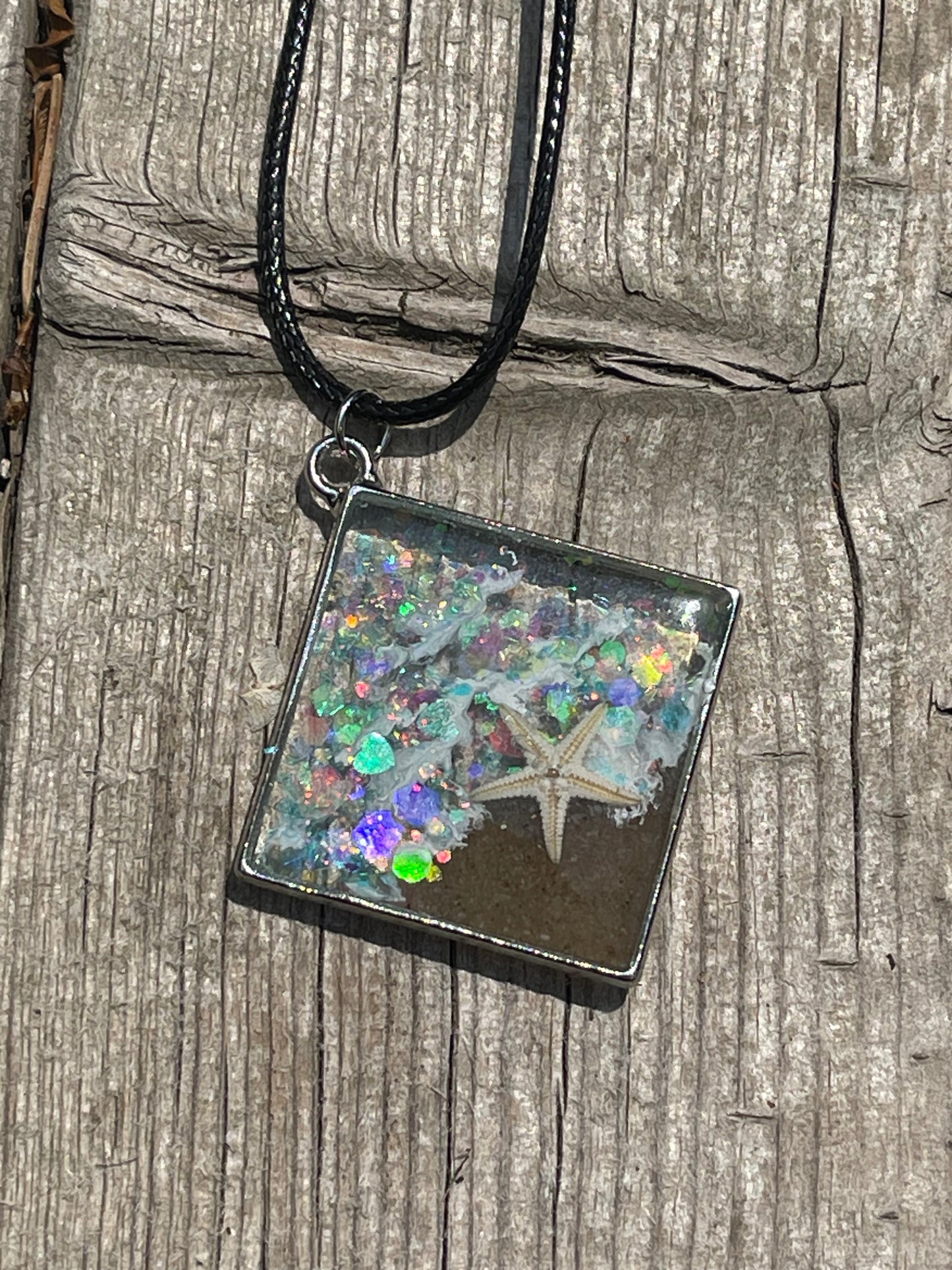 Beach Theme Necklace with Glitter and Star