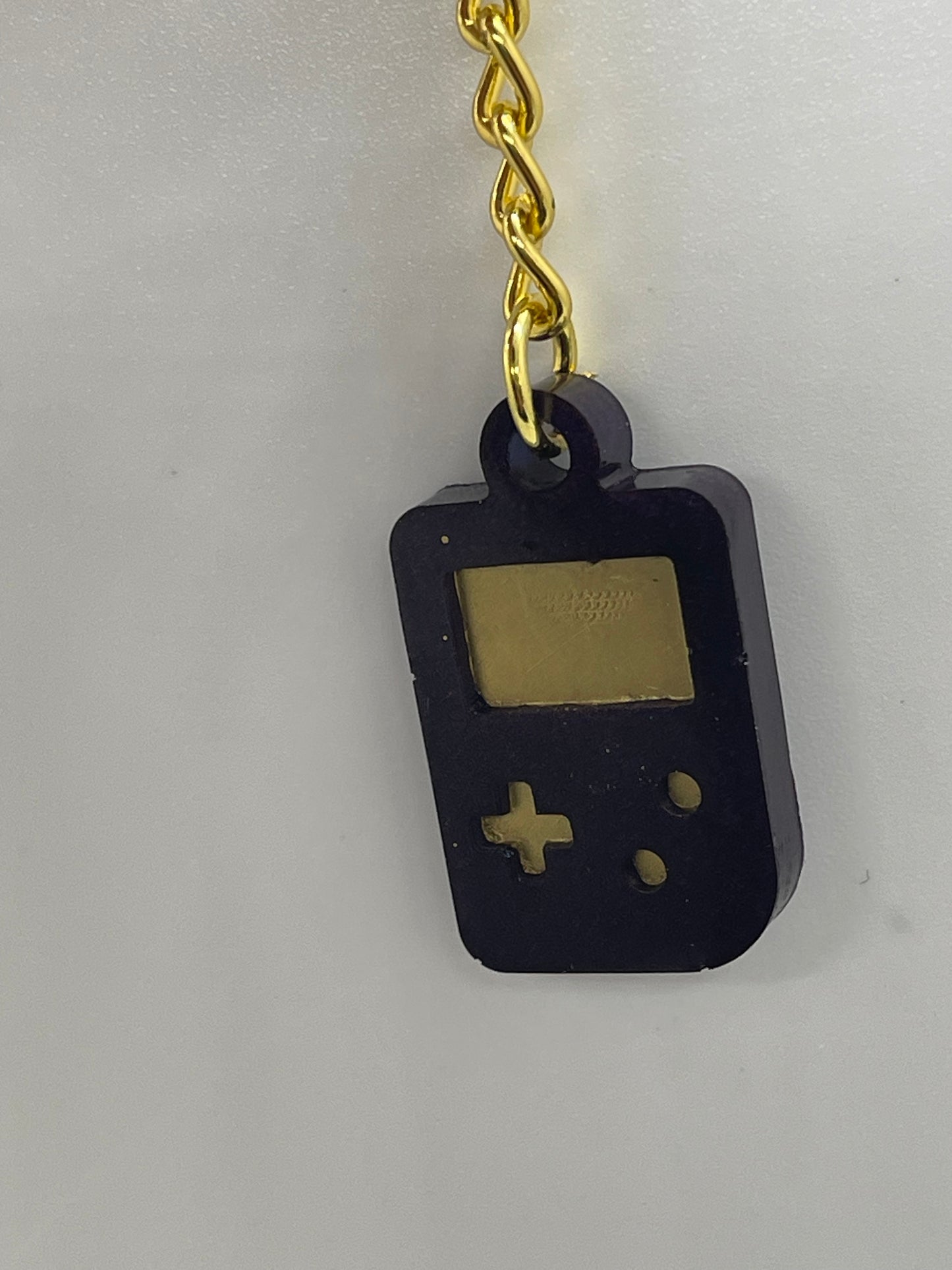Gamer Purple Maroon and Gold Game Controller Keychain