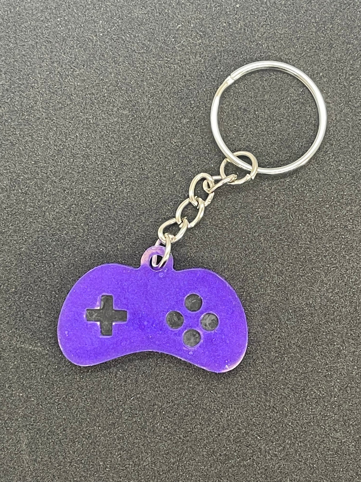 Purple Game Controller Keychain