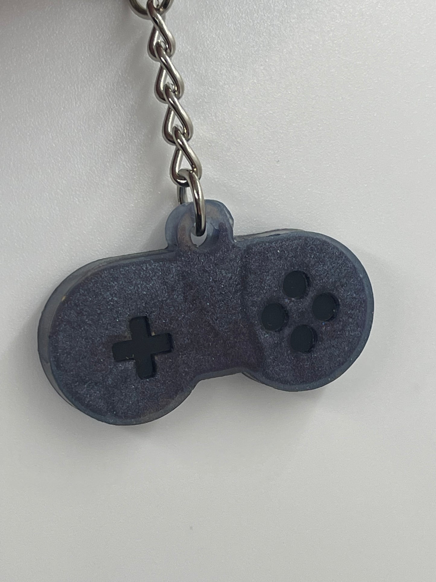 Blue and Purple Color Shifting Game Controller Keychain