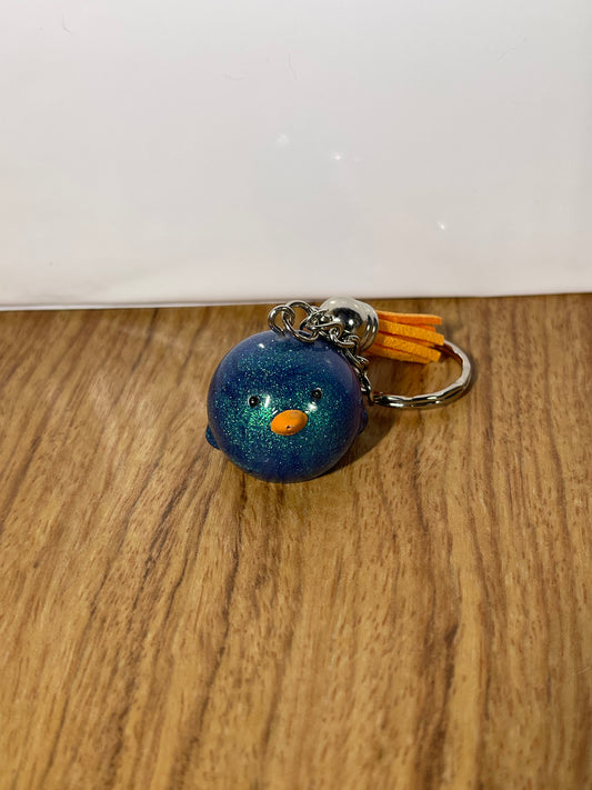 Shiny Blue Duck Keychain
