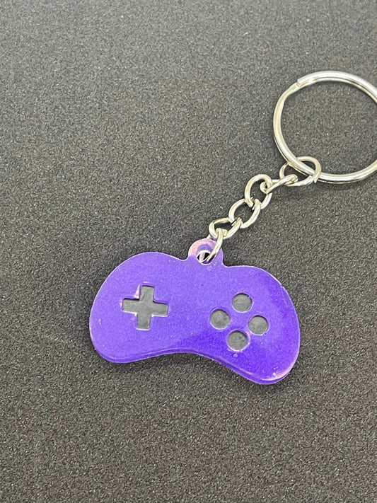 Purple Game Controller Keychain