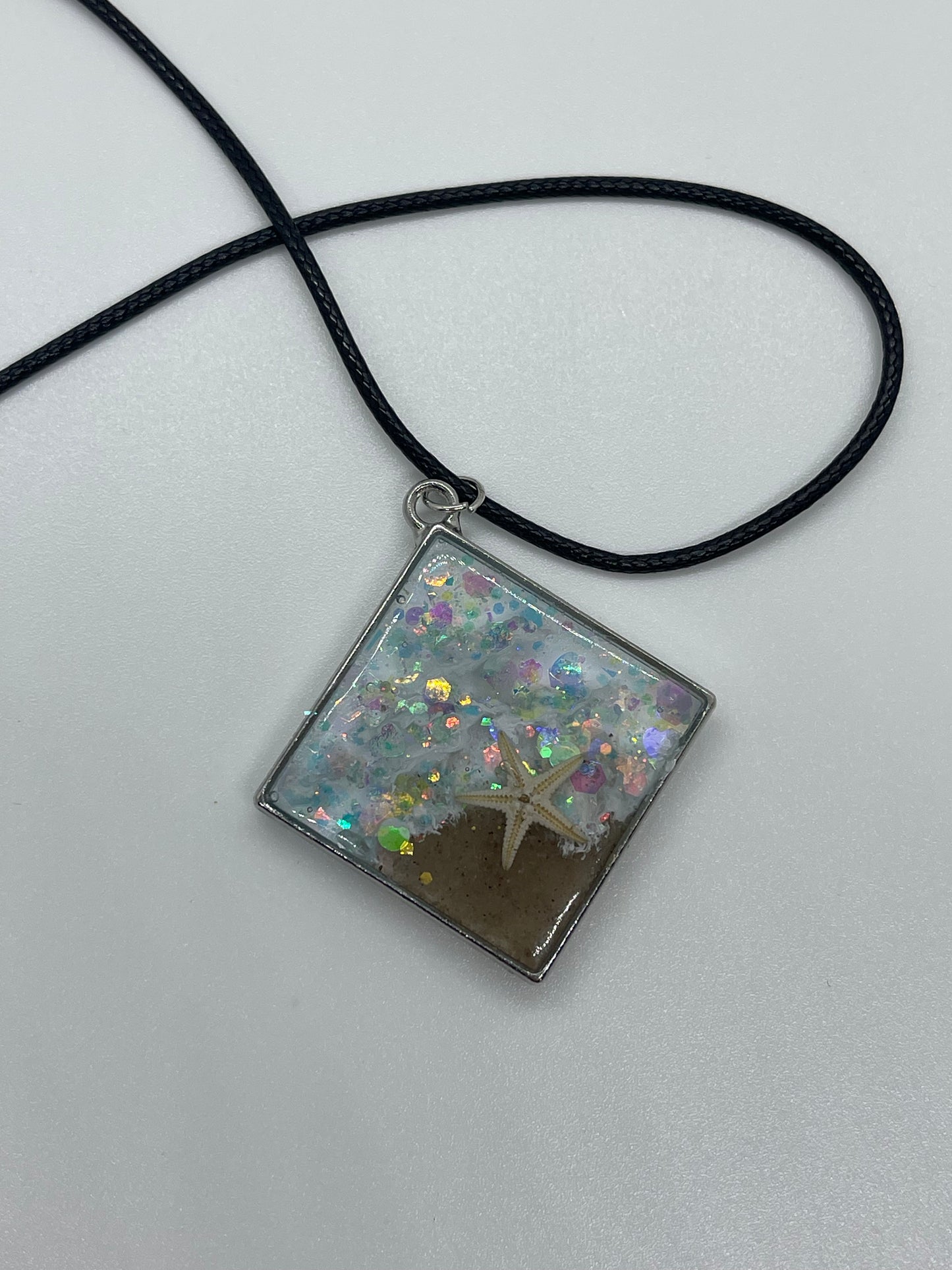 Beach Theme Necklace with Glitter and Star