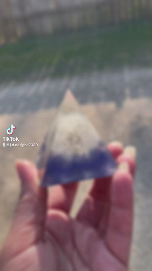 Dandelion Floating in Purple Pyramid Home Office Decor Decoration