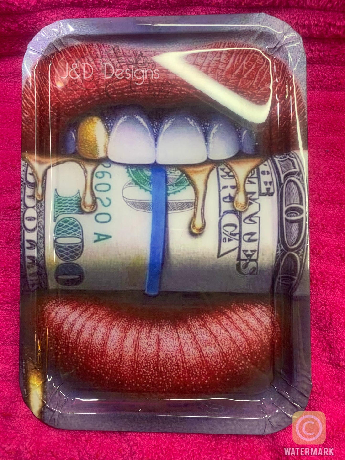 Money Band Dripping Gold Teeth Rolling Tray