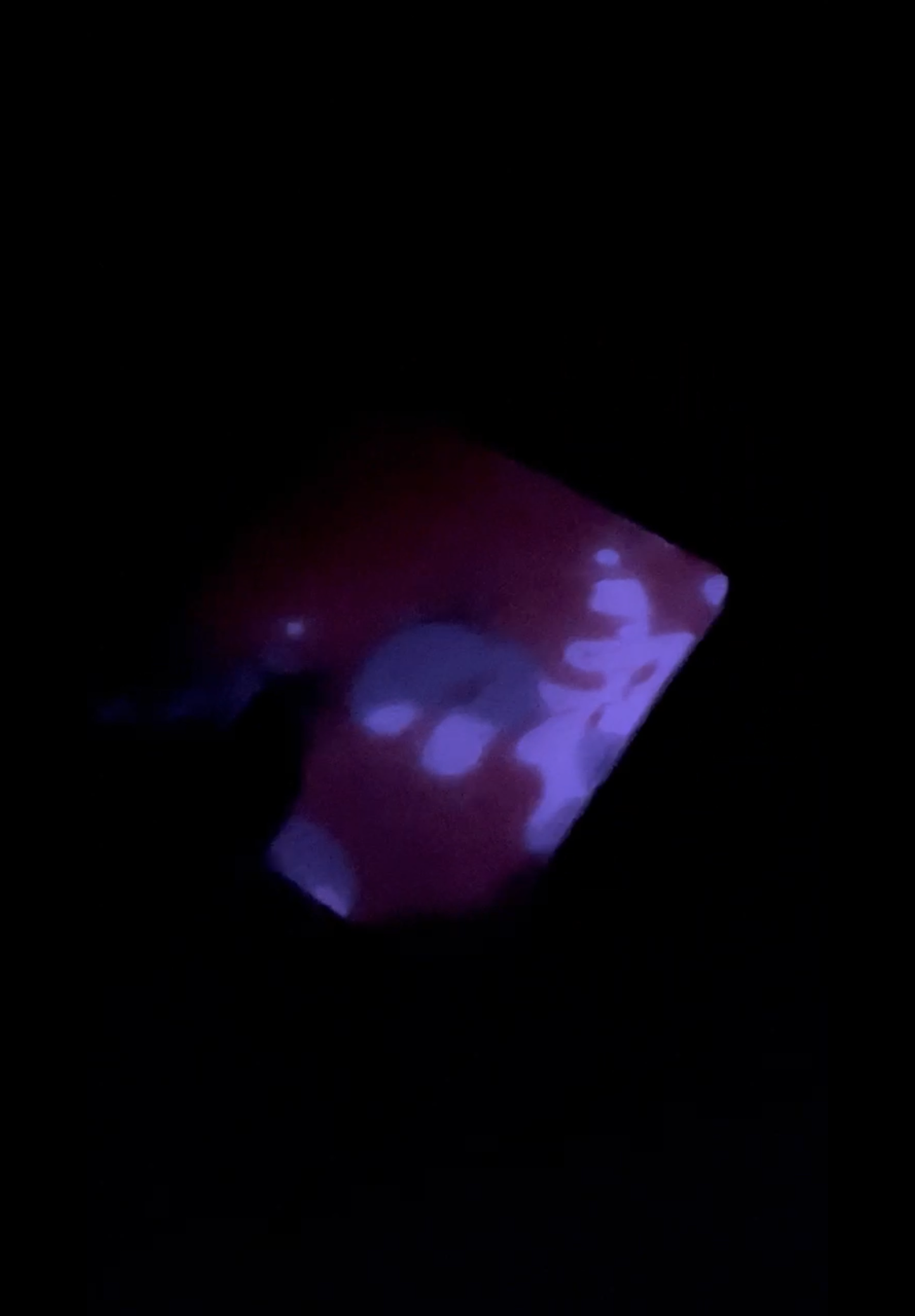 Peachy Glow in the Dark with Black Mixed Pour Reversible Single Resin Coaster