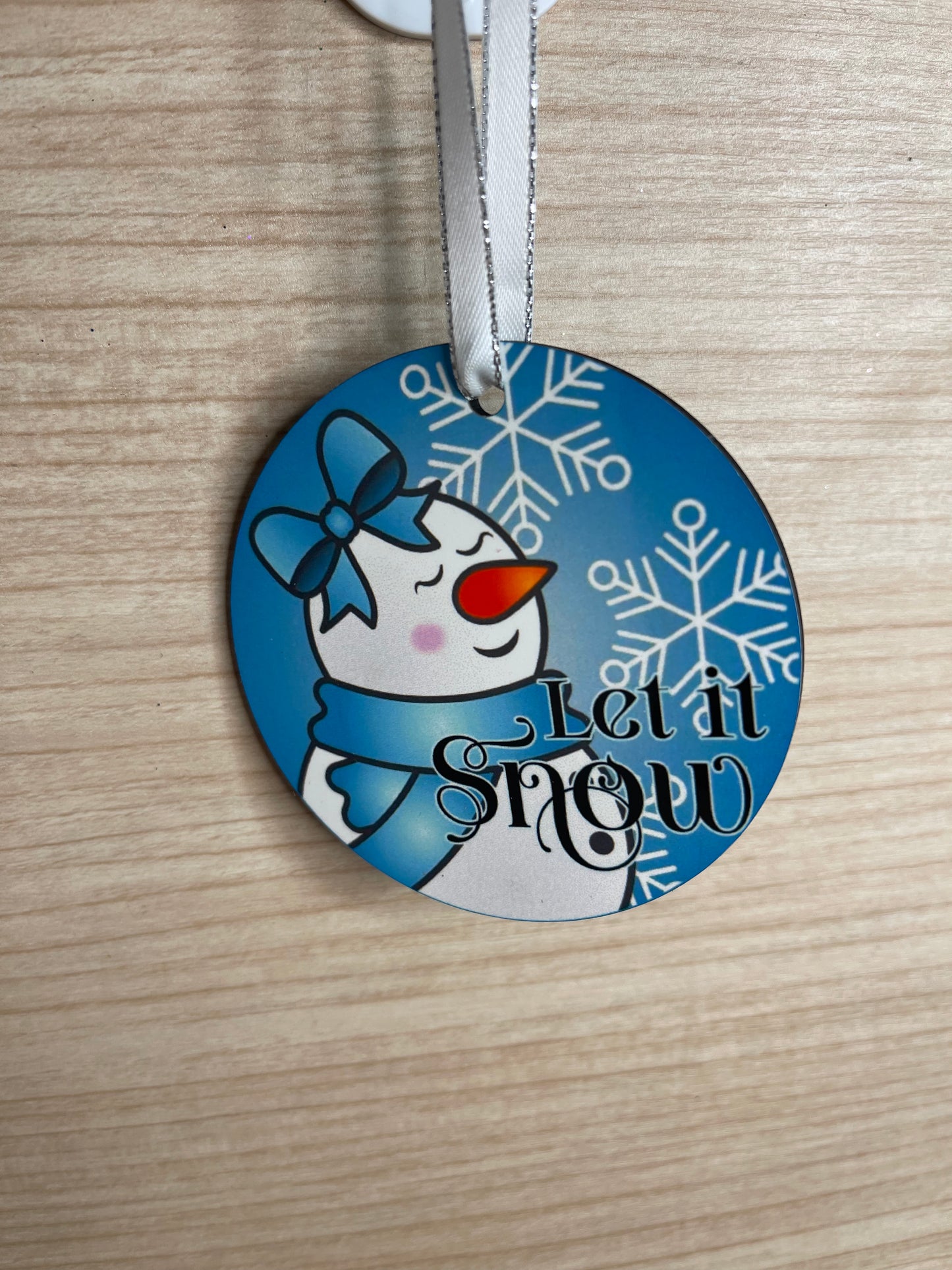 Let it Snow Mr and Mrs Snowman Snowmen Christmas Tree Ornament
