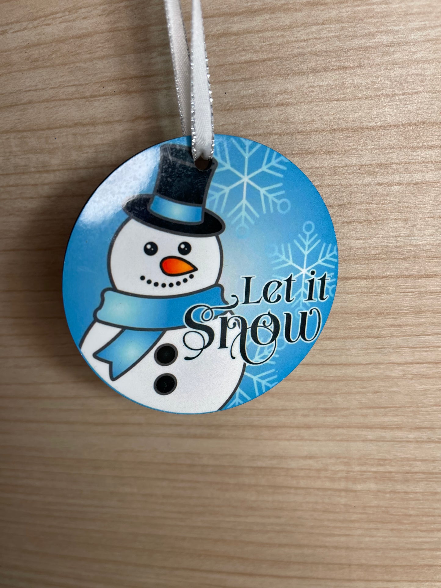 Let it Snow Mr and Mrs Snowman Snowmen Christmas Tree Ornament