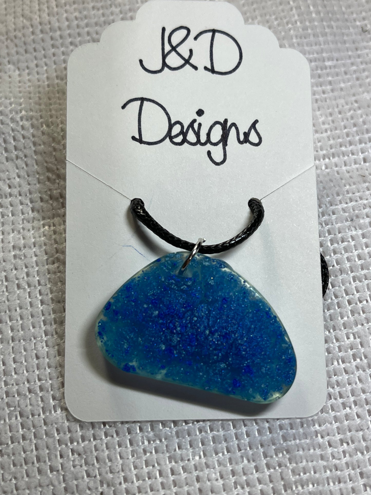 Resin Pendant Shades of Blue Splatter Necklace