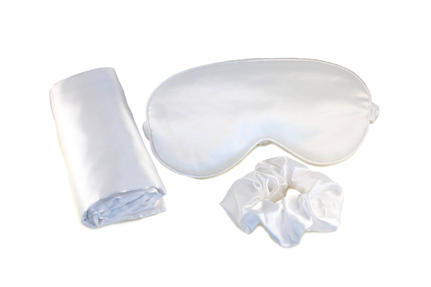 Ultimate Sleep Set Satin Pillowcase, Eye mask and Scrunchie: Pale Leopard