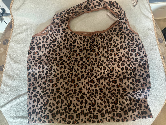 Leopard Print Nylon Tote XL