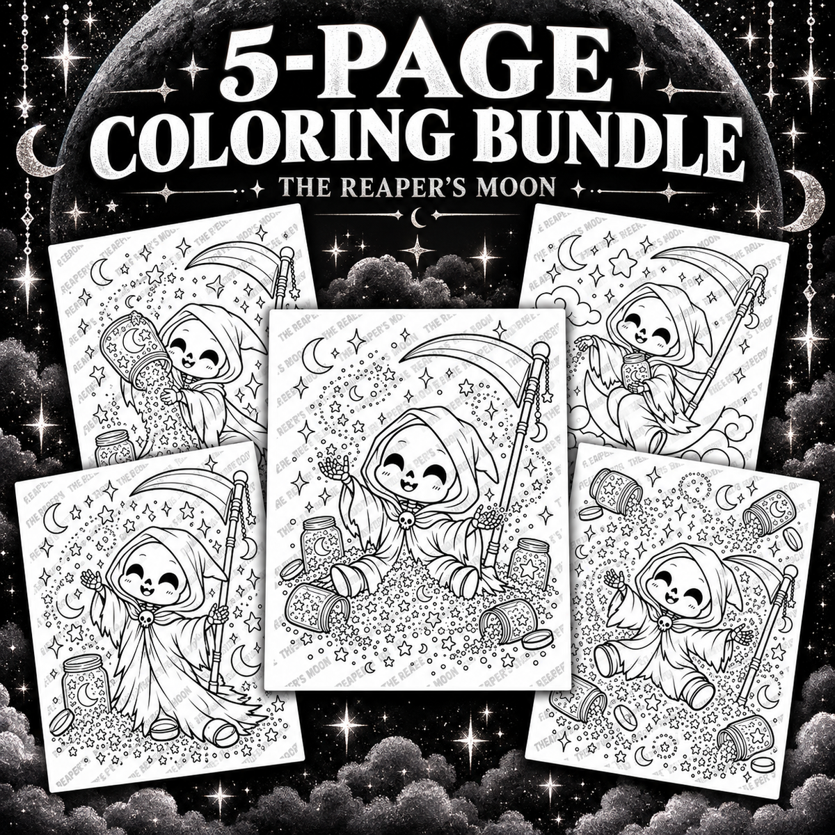 The Reaper Coloring Page Bundle #1
