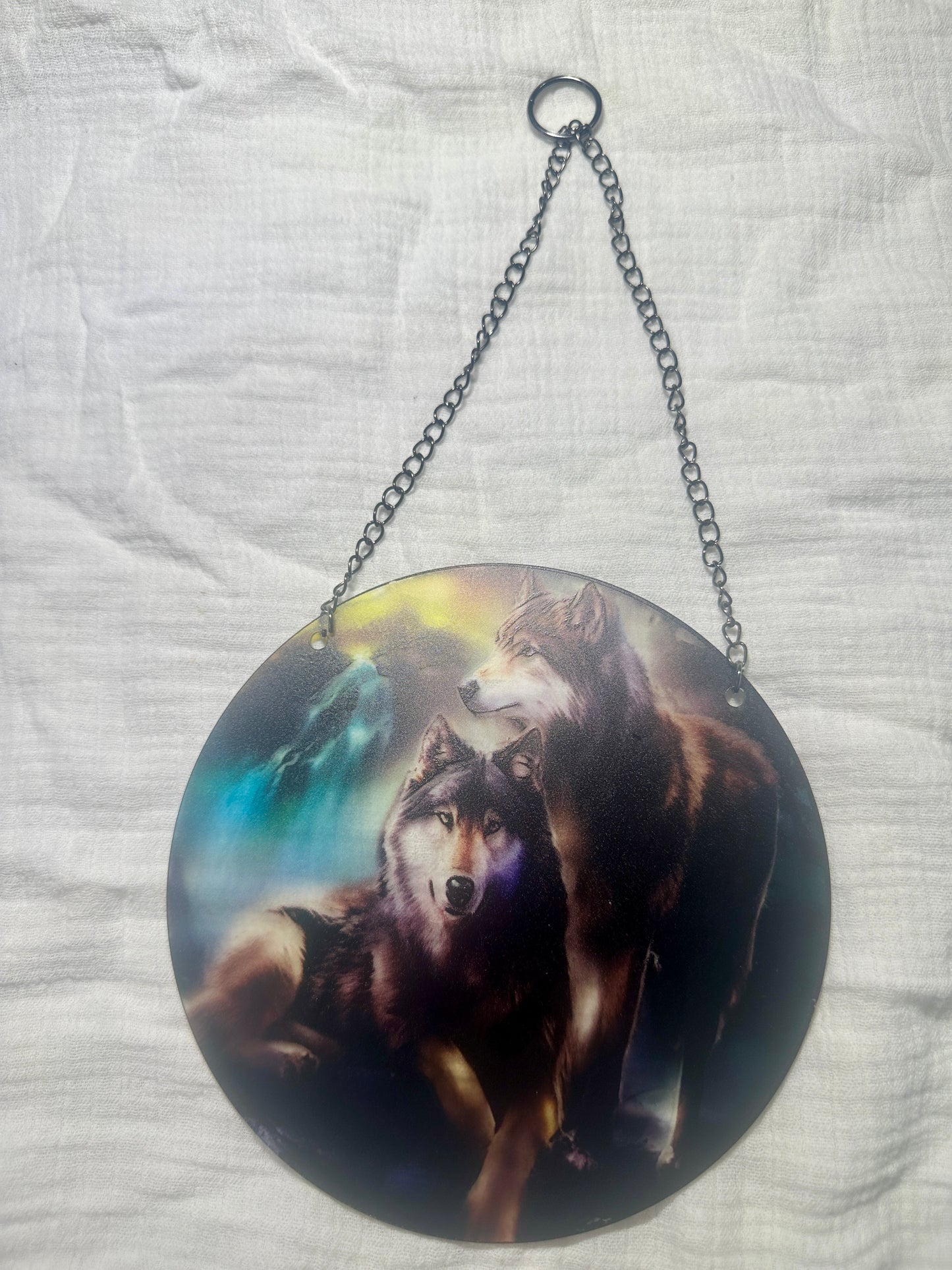 Wolves & Waterfall Sun Catcher