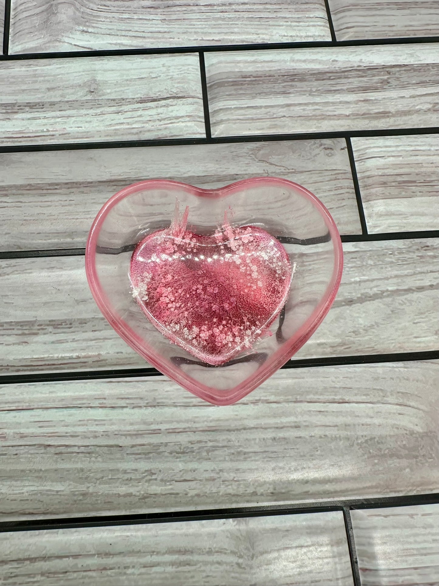 "Pink Passion" Heart-Shaped Resin Trinket Dish