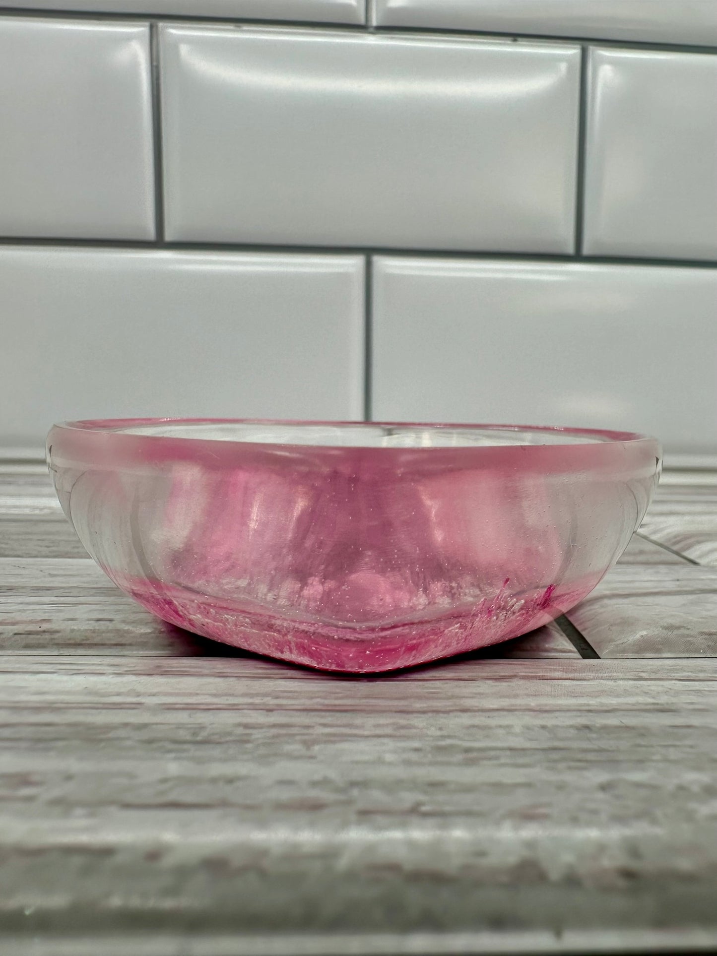 "Pink Passion" Heart-Shaped Resin Trinket Dish