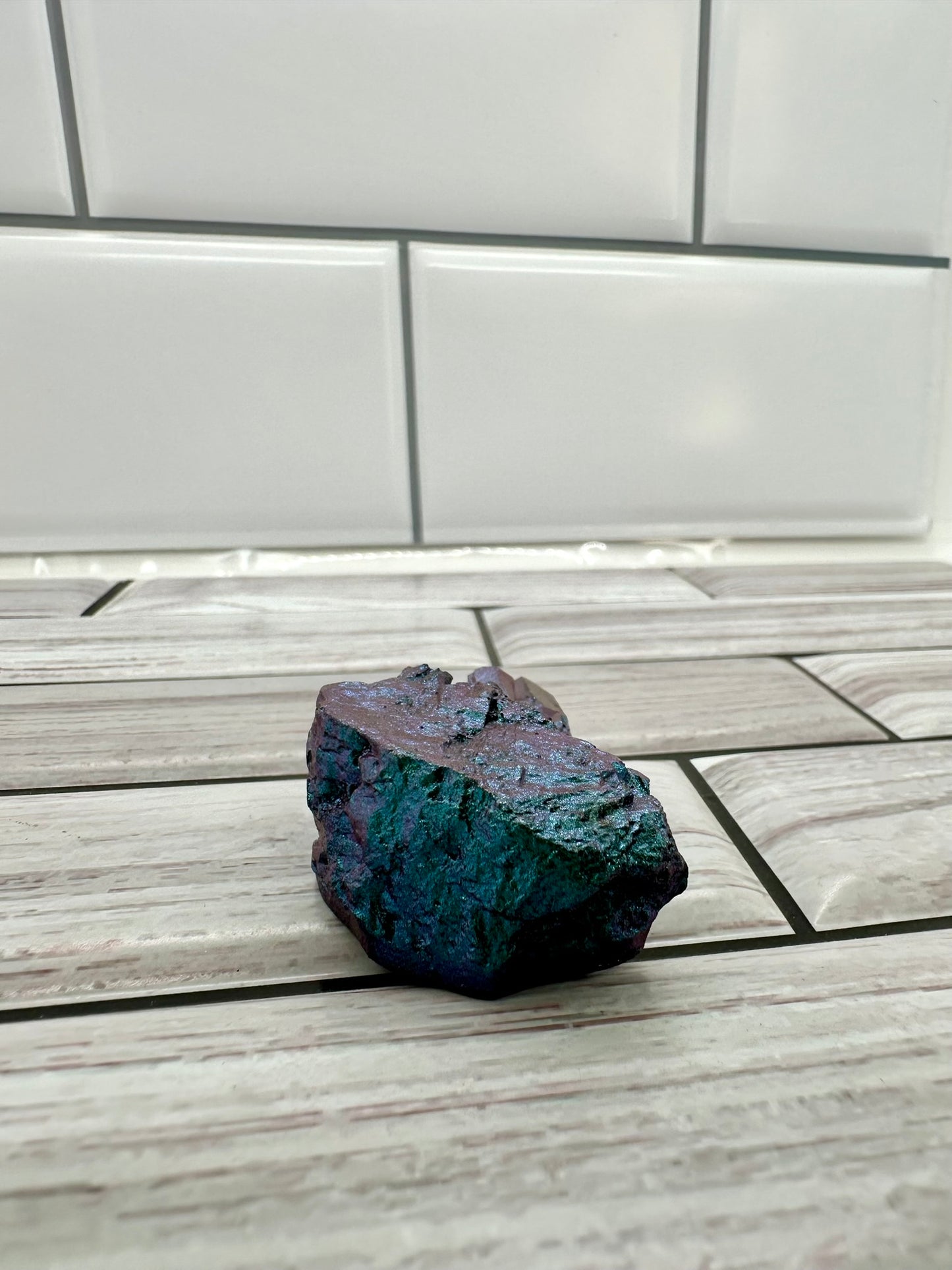 "Mystic Teal" Iridescent Resin Crystal Cluster